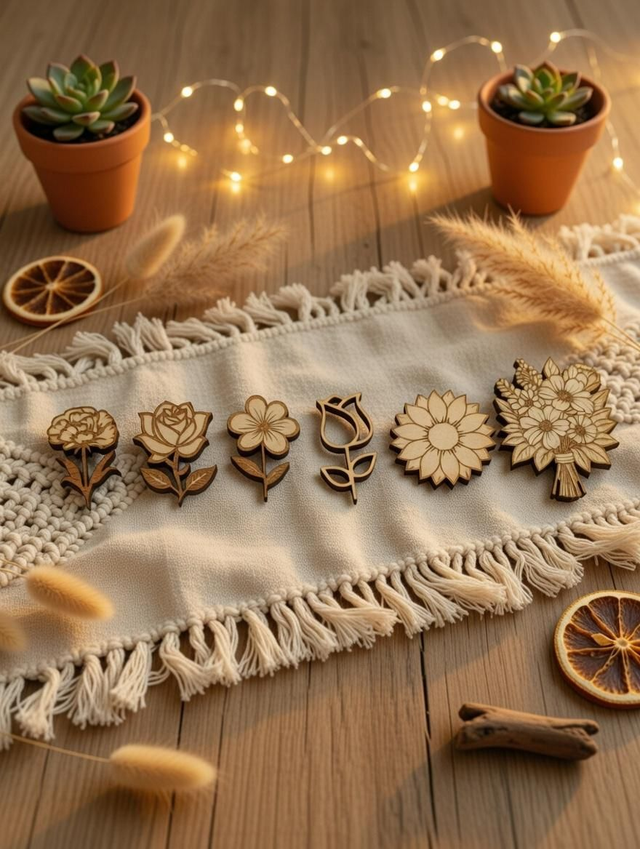 Lot  de 6 embellissement Fleurs 