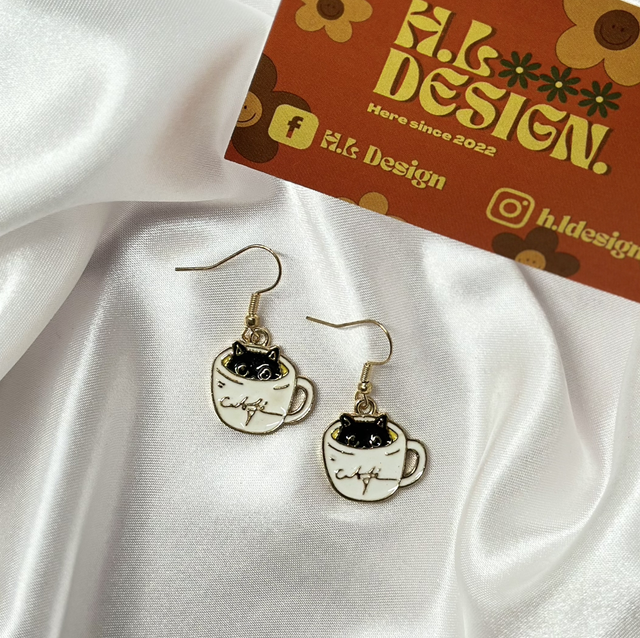 Kitty Coffee Earrings