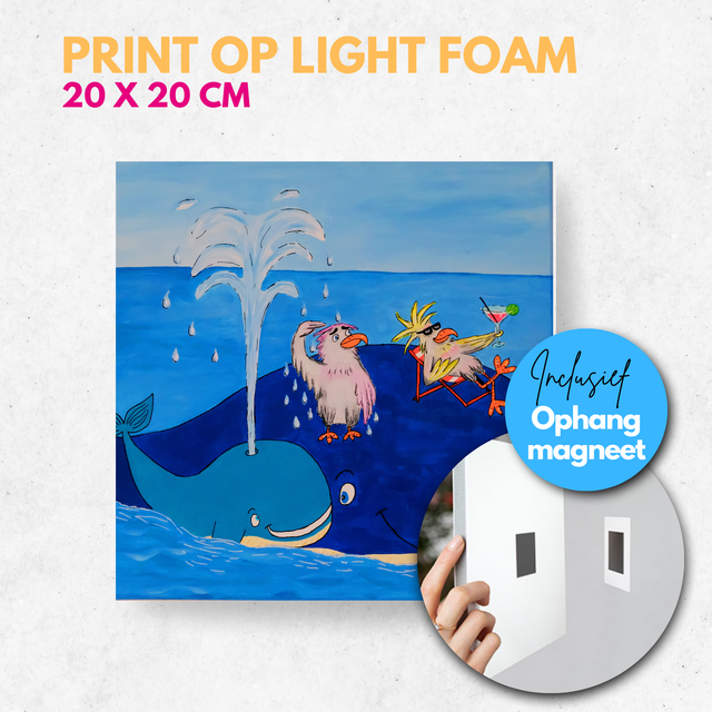 Walvissen en meeuwen | Light foam met magneet