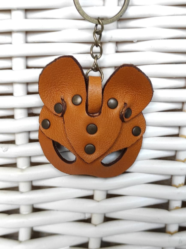 Porte clés masque en cuir 