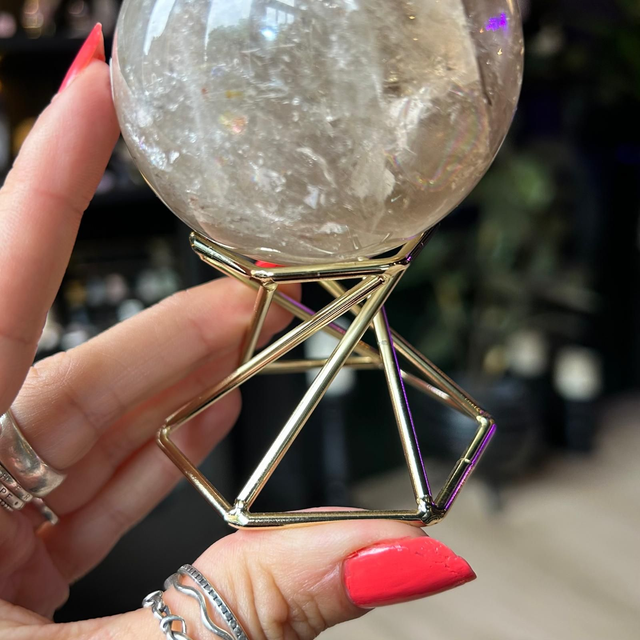 Gold Metal Reversible Sphere Stand