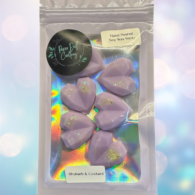  Soy Wax Melt Hearts - Rhubarb &amp; Custard