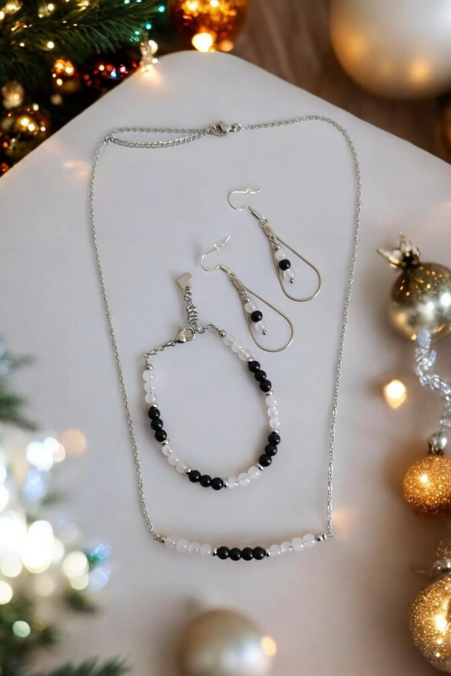 Parure 2 Équilibre du Cœur & Ancrage Noir