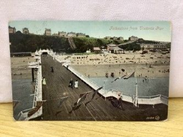 Folkestone from Victoria Pier, Kent, Posted 1907 Valentine's Series Postcard. Our Ref: No. R15