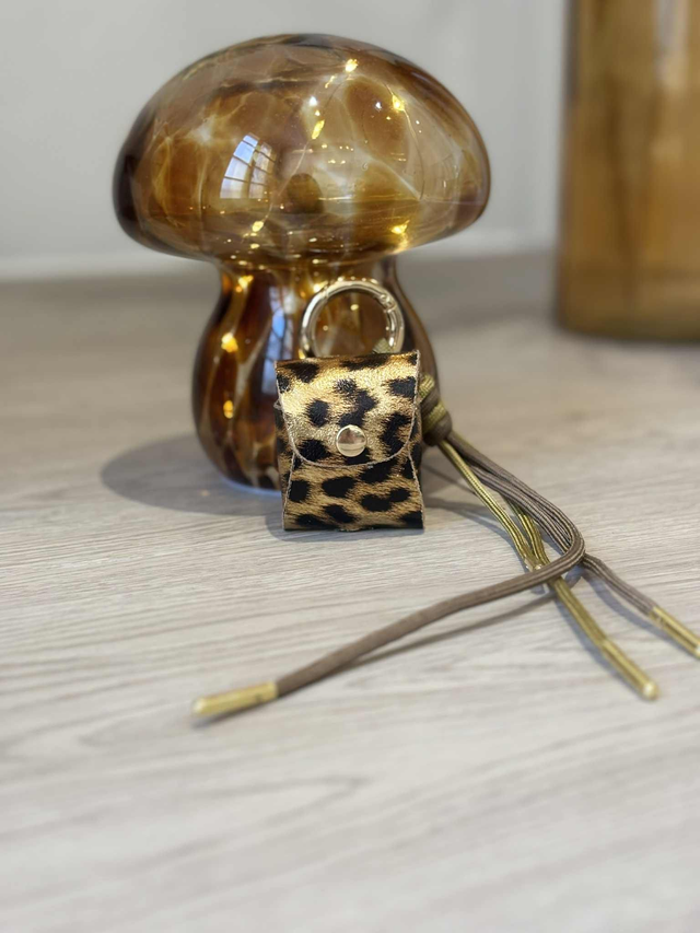 Porte-écouteurs ou Grigri de sac - Léopard doré