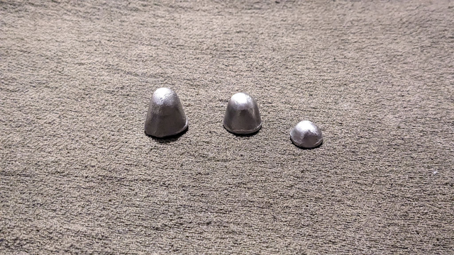 Domed pewter weights