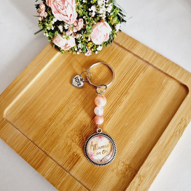 Porte clé cadeaux Maman en or