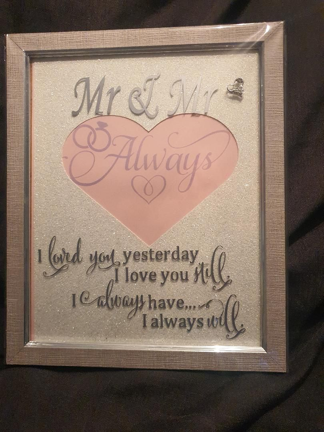 Unique wedding photo frame hand decorated MR &amp; MR.