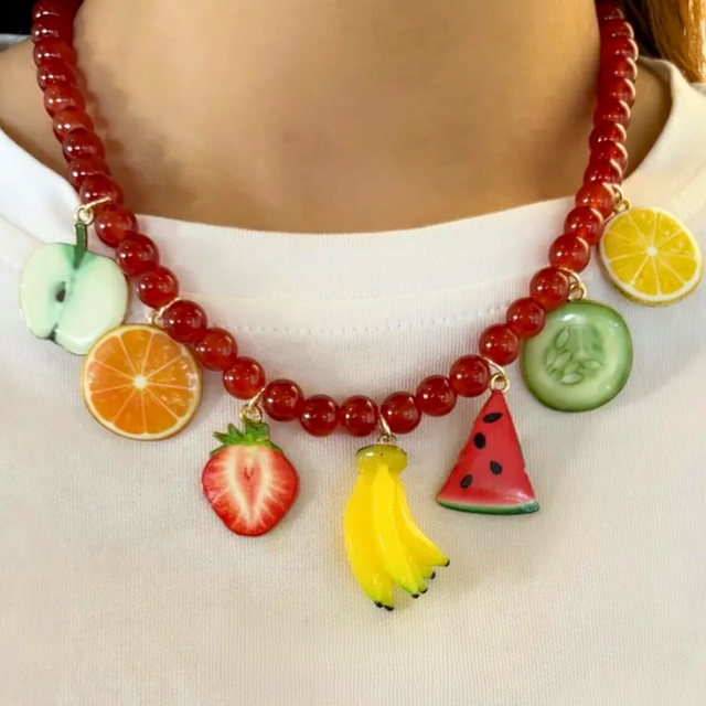 Charm necklace - fruit