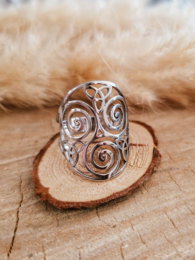 Bague "Spirale" - Modèle argenté 