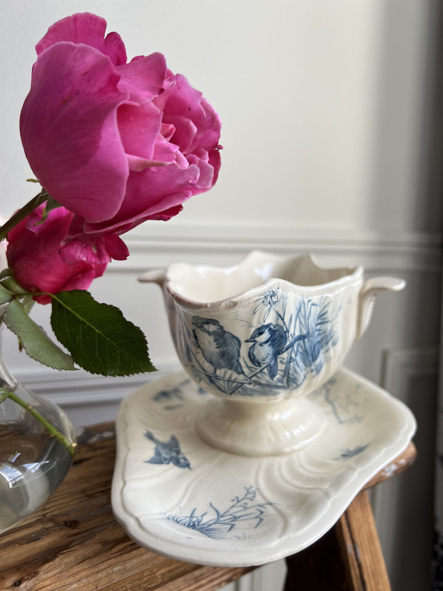 OISEAUX - Saucière aux Oiseaux de la manufacture de Gien - Terre de Fer