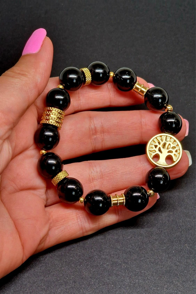 Bracelet Tourmaline noire XL en 1,2 cm