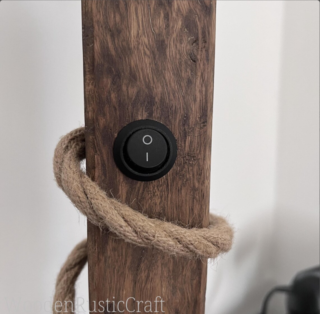 Tall Red Oak & English Oak Table Lamp