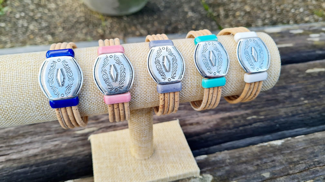 Bracelet "Texas" en liège naturel 4 rangs