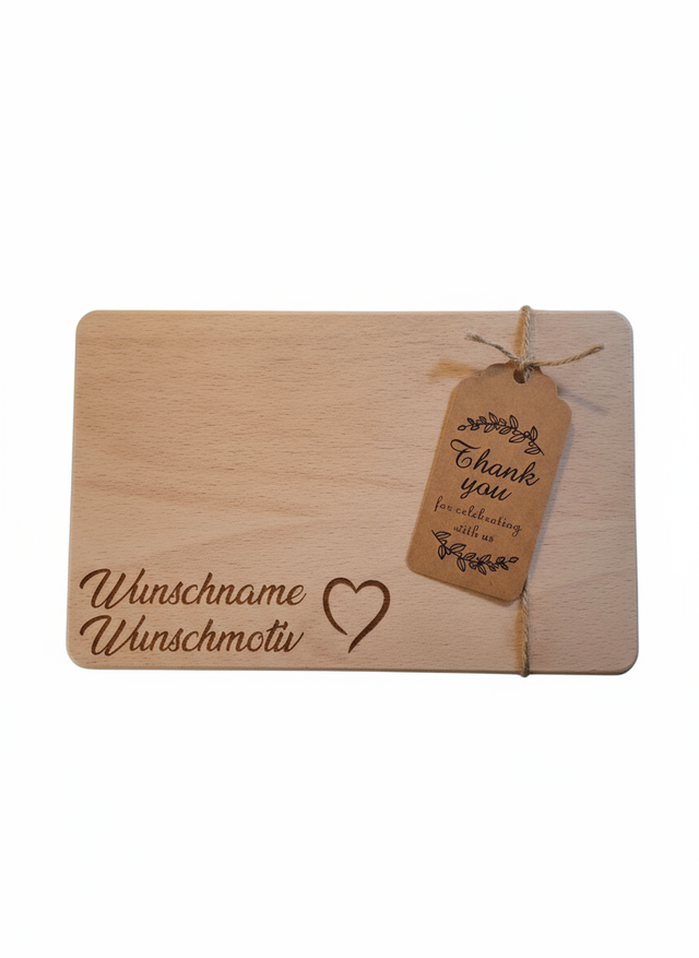 Personalisiertes Brettchen 22 x 14 x 1 cm Naturprodukt aus Buche 