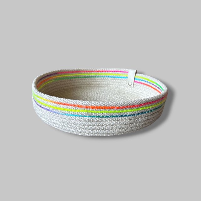 Panier / vide poche rond avec bordure fluo