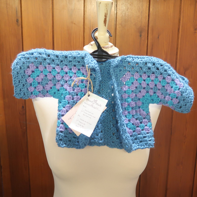 Newborn Blue Hexi Cardigan