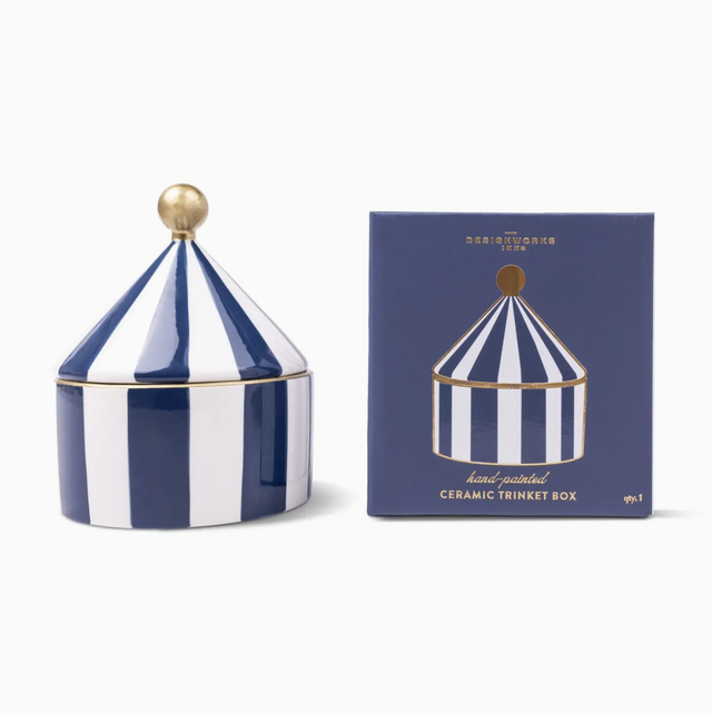 Ceramic Trinket Box - Navy Stripe