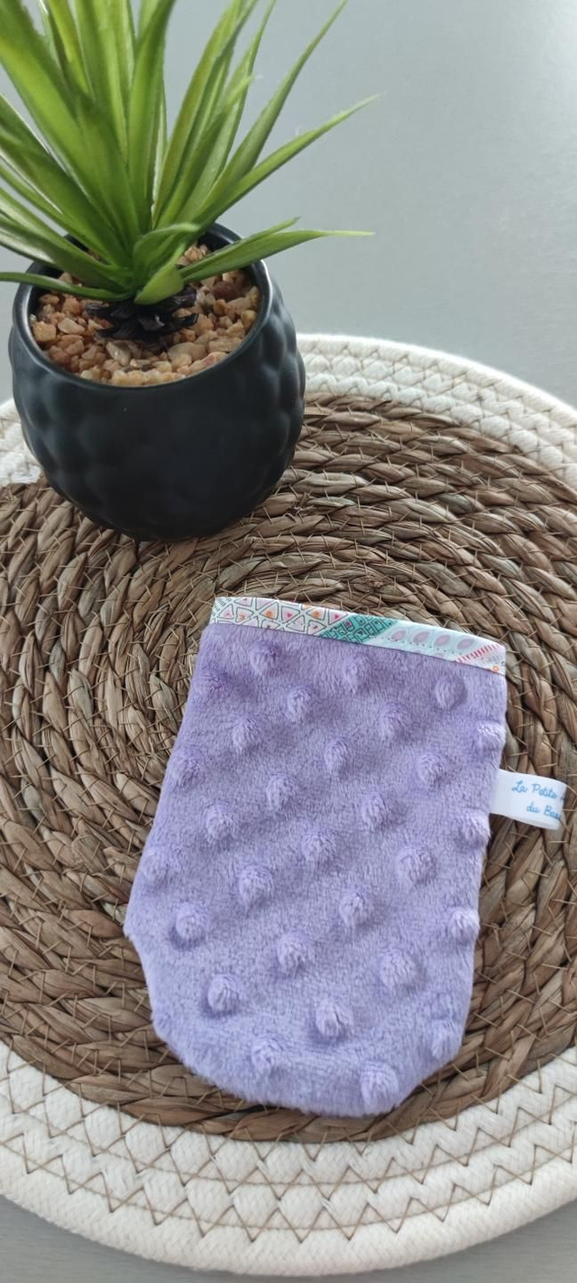 Gant minky petit violet rayures 