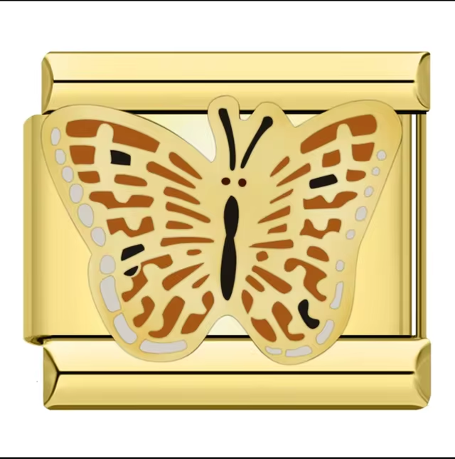 Charm Mariposa Naranja Dorado