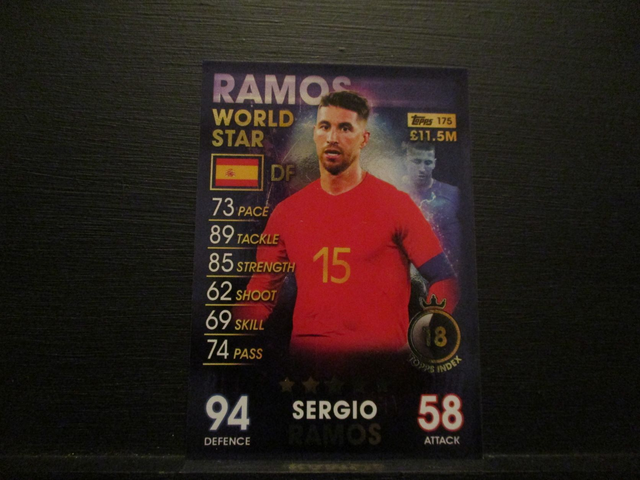 Sergio Ramos - World Star Match Attax 101 Original Trading Card