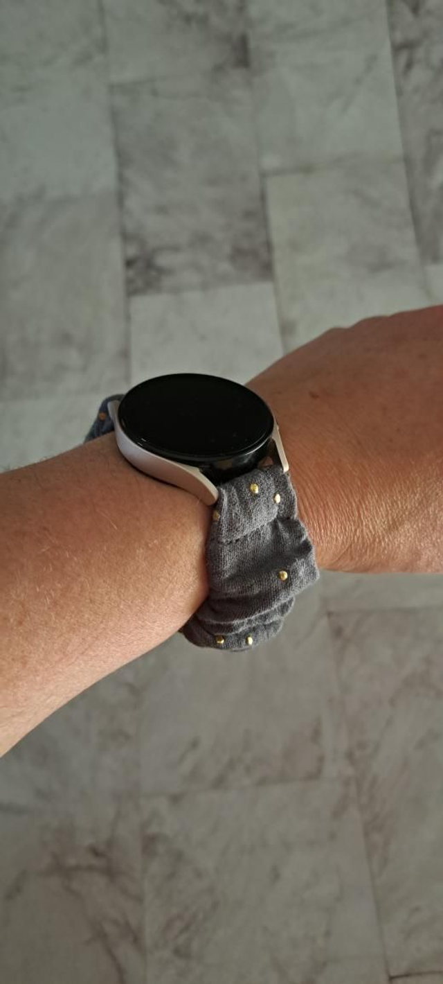 Bracelet chouchou pour montre gaze grise