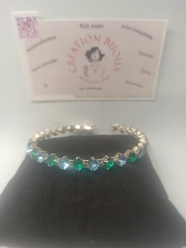 Bracelet strass Vert et bleu 