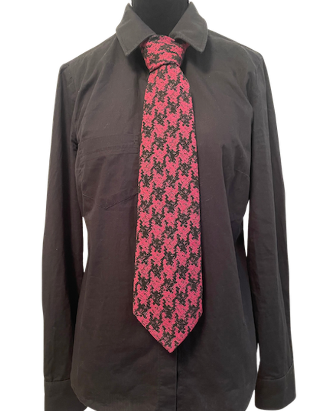 Cravate motif Jacquard rouge et noir