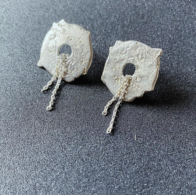 Boucles d’oreilles Anémones de mer et chaine