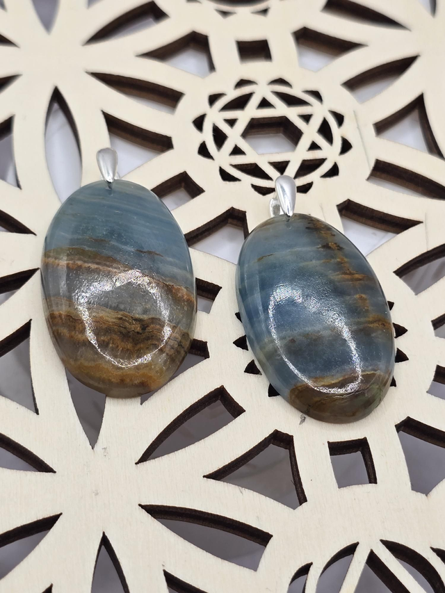 Pendentif Calcite bleue et Argent 925 