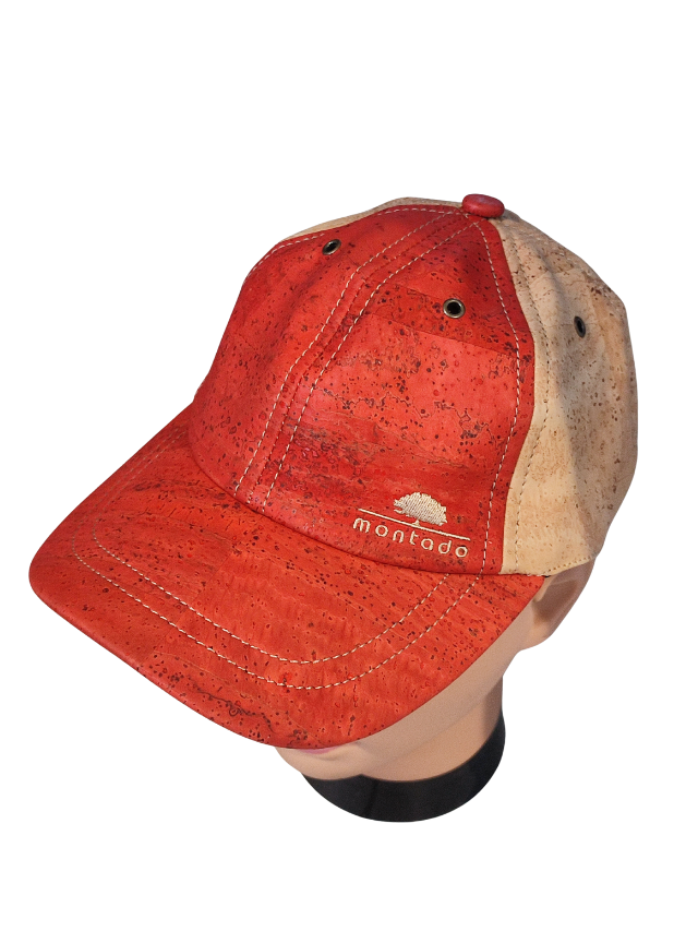 Casquette en liège rouge et naturel montado