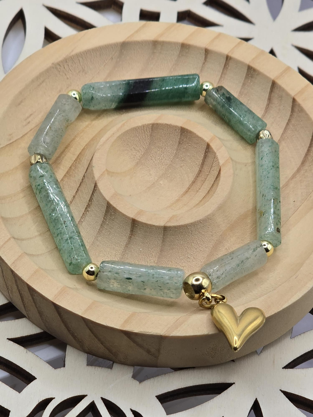 Bracelet Quartz fuchsite forme tube 