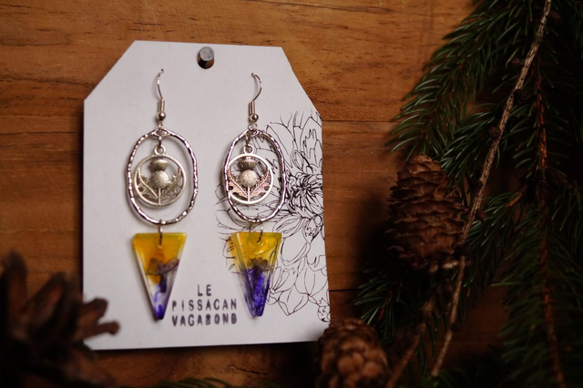Boucles d'oreilles - Ecosse - Jaune