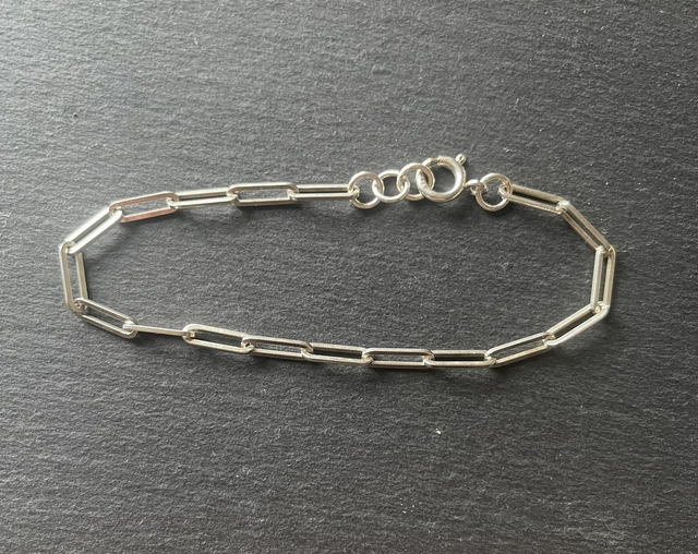 Simple paperclip bracelet - sterling silver