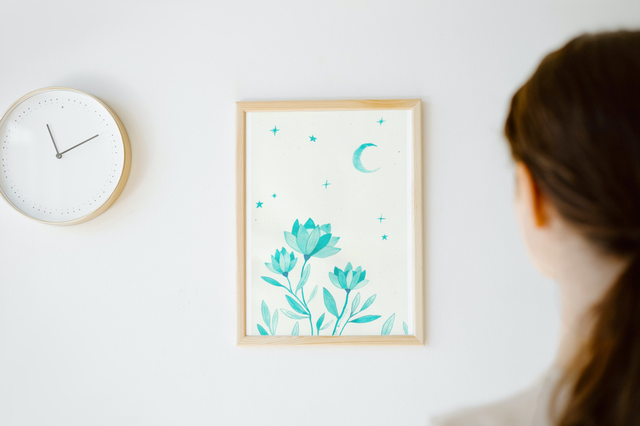 Fleurs de lune turquoise