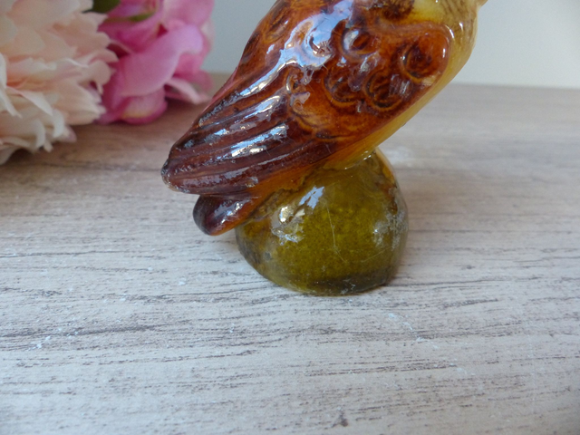 Vintage bougie animal hibou chouette Italie, Figurine hibou en cire, Bougie thème animaux de la forêt, décoration d'intérieur, cadeau ami