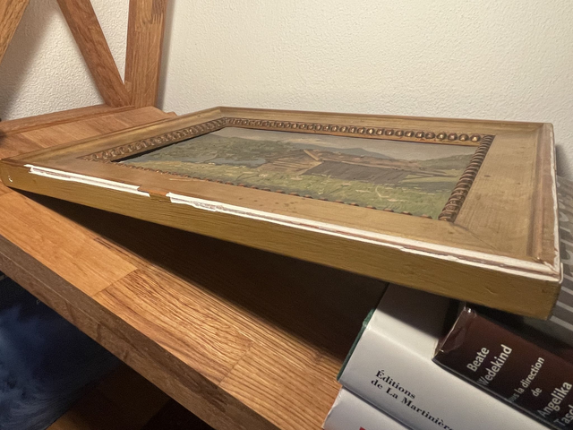 1930 Peinture encadrée Paysage Montagne