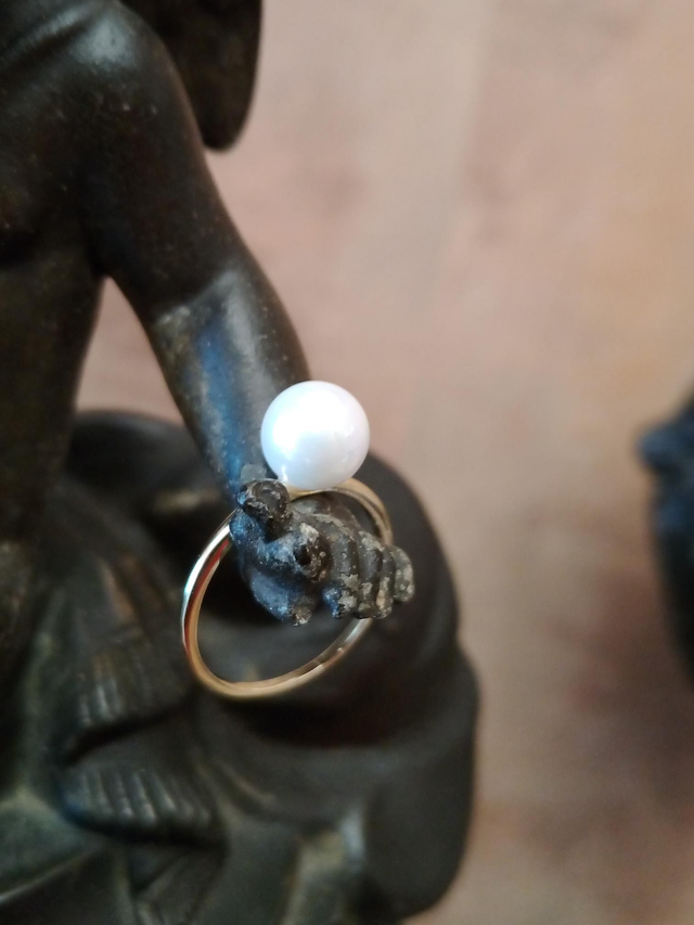 Bague perle de culture vermeil.