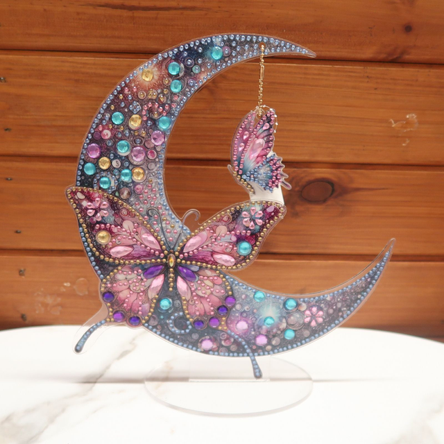 Moon &amp; Butterfly Freestanding Decoration