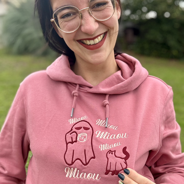 Sweat à capuche Fantome Chat