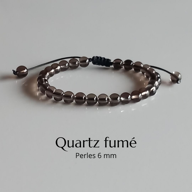 Bracelet ajustable en Quartz fumé