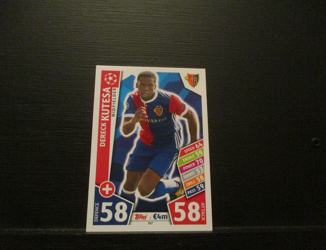 Dereck Kutesa - UEFA Champions League Match Attax 2017/18 Original Trading Card #317
