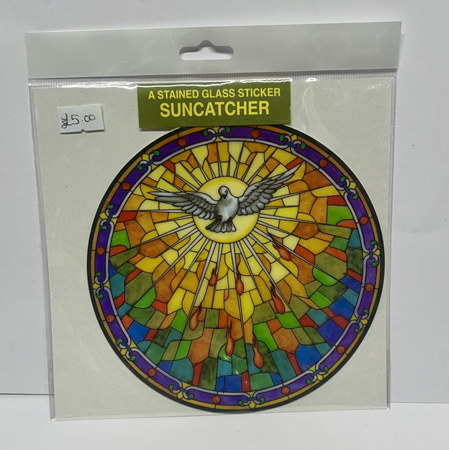 Stained Glass Suncatcher Sticker With Dove 