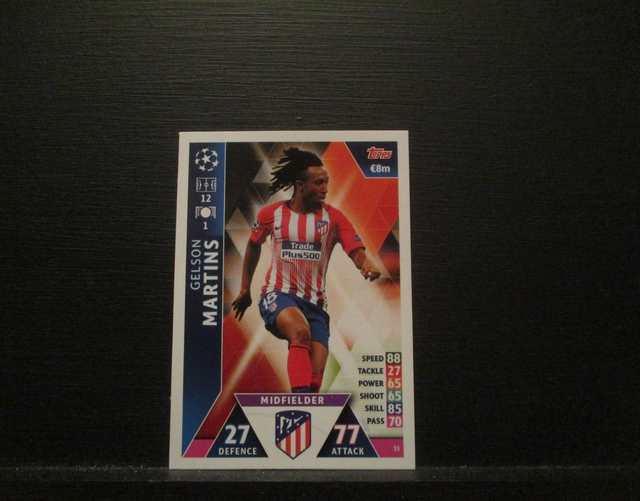 Gelson Martins - UEFA Champions League Match Attax 2018/19 Original Trading Card #33