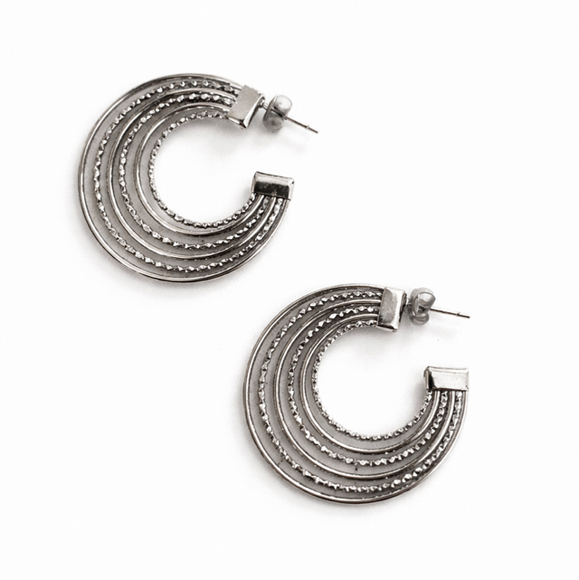 Argollas acero plateado 