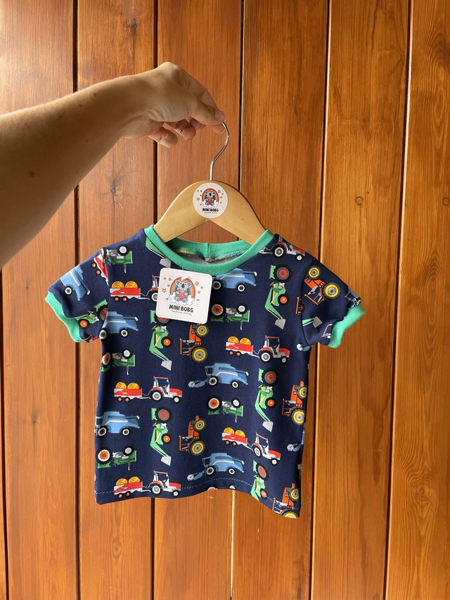 Navy Tractor T-Shirt 6-9 Months