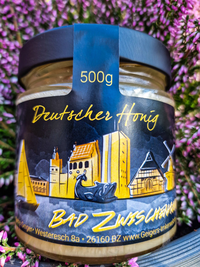 6x 500gr Rapshonig - Bad Zwischenahn "Skyline Honig Nacht" als Genußpaket 6 Monate. 