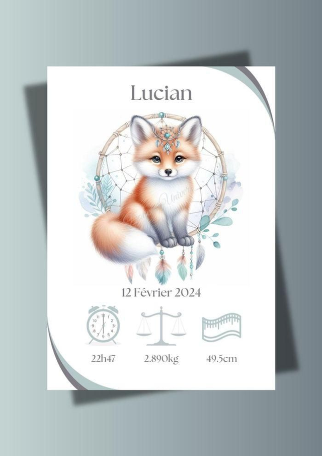 📚 Papeterie - Affiches personnalisées Renard