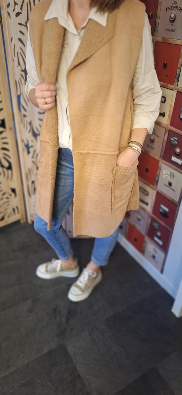 gilet sans manches moumoute