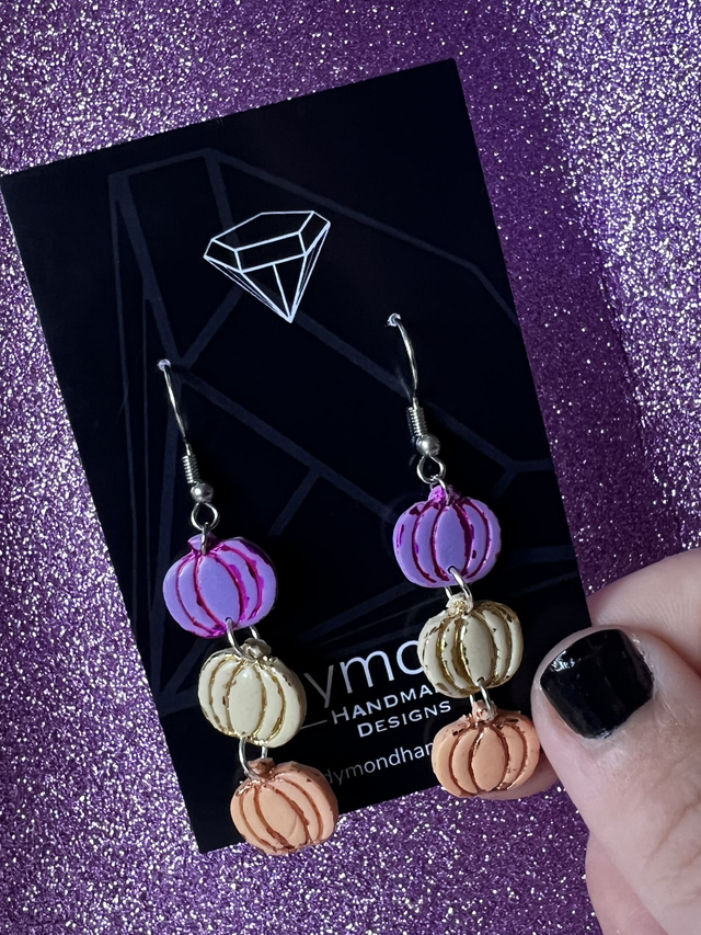 Halloween earrings - mini pastel pumpkins